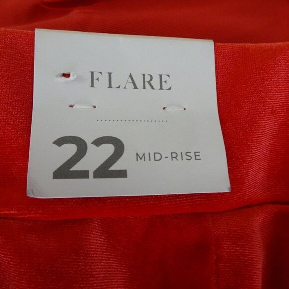 Lane Bryant Velour Pants Women's Plus Size 22 Red Flared Pull On Elastic Waist - Picture 6 of 9